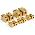CNC-machined solid brass axle counterweights for 1/24 scale RC crawler, set of precision-machined brass weight blocks