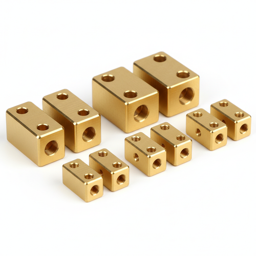 CNC-machined solid brass axle counterweights for 1/24 scale RC crawler, set of precision-machined brass weight blocks