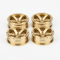 Set of 4 CNC-machined solid brass wheels for 1/24 scale RC crawler